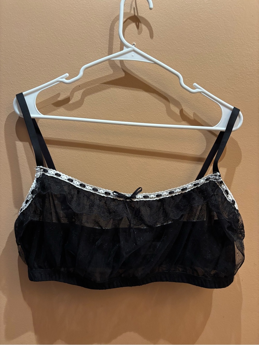 Aerie Show Off Vintage Femme Embroidery bralette white lace Size XL NWT